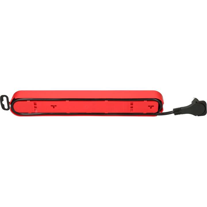 MAX HAURI Steckdosenleiste (T13, USB, 2.2 m, Rot, Schwarz)