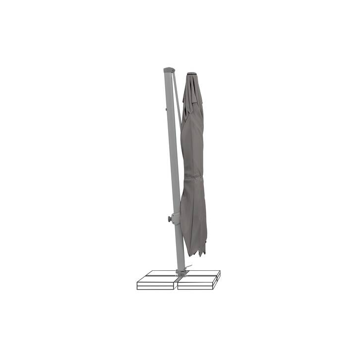 SUNCOMFORT BY GLATZ Varioflex Ampelschirm (330 cm x 270 cm, Stone)