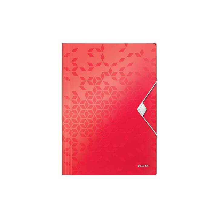 LEITZ Cartellina con elastico WOW (Rosso, A4, 1 pezzo)