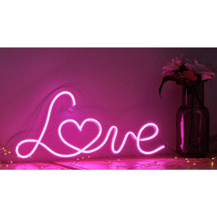 VEGAS LIGHTS Lumière d'ambiance LED Love (Pink, Blanc, 10 W)