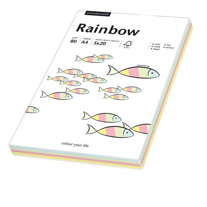 ANTALIS Rainbow Farbiges Papier (100 Blatt, A4, 80 g/m2)