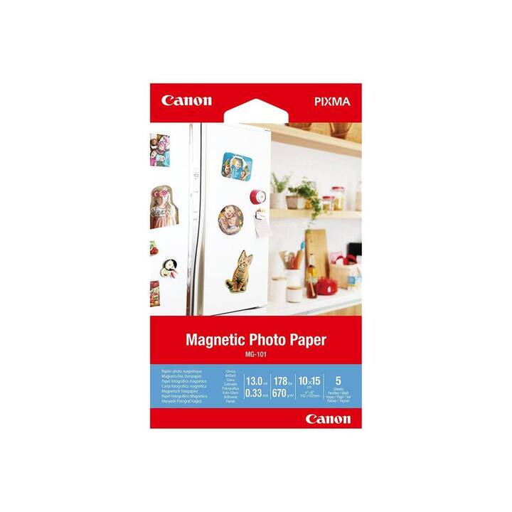 CANON Magnetic Fotopapier (5 Blatt, 100x150 mm, 670 g/m2)