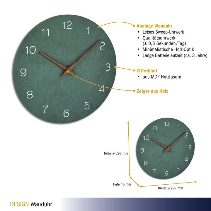 TFA 60.3054.04 Horloge murale (Analogique, Vert)