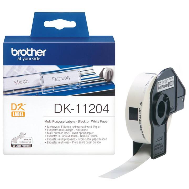 BROTHER DK-11204 Rouleau d'étiquettes (1 pièce, 17 mm x 21.6 m)