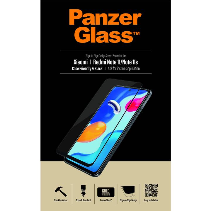 PANZERGLASS Verre de protection d'écran Case Friendly (Xiaomi Redmi Note 11, Redmi Note 11s, 1 pièce)