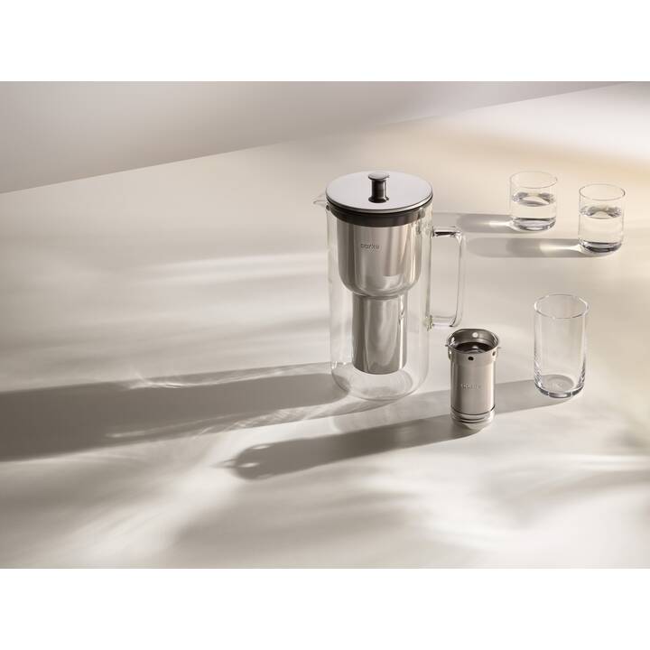 AARKE Tischwasserfilter Purifier (1.18 l, Silber, Transparent, Schwarz)