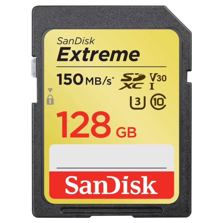 SANDISK SDXC Extreme (Class 10, 128 GB, 150 MB/s)