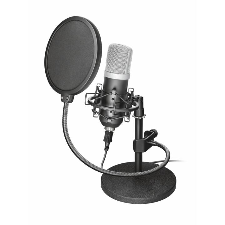 TRUST GXT 252 Emita Streaming Studiomikrofon (Silber, Schwarz)