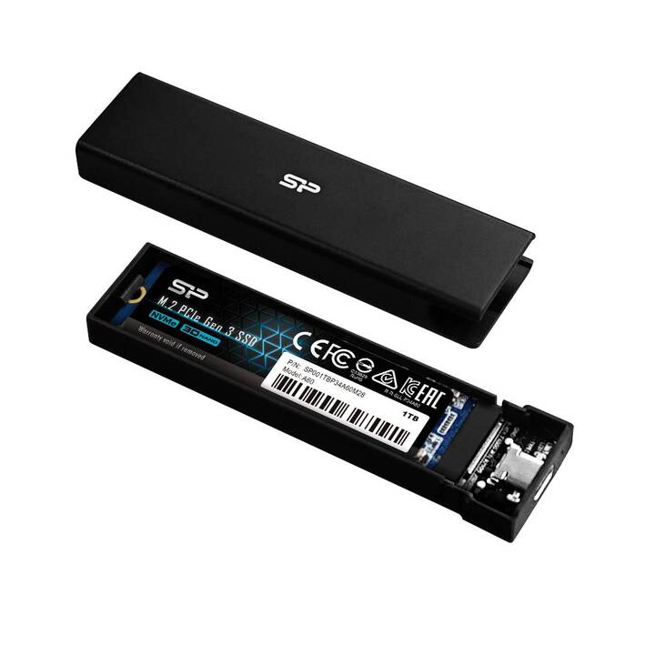 SILICON POWER Festplattengehäuse PD60 (M.2, NVMe, USB 3.2 Gen 2 Typ-C)