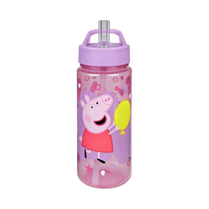 SCOOLI Kindertrinkflasche Peppa Pig (0.5 l, Violett, Gelb, Rot, Pink, Weiss, Rosa)