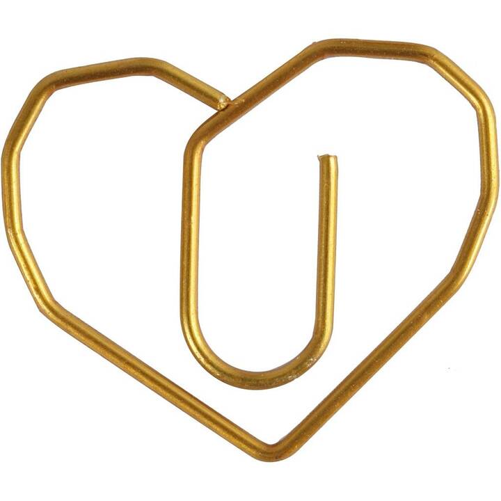 CREATIV COMPANY Büroklammer Gold Heart (6 Stück)