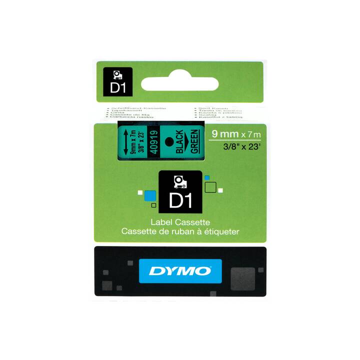 DYMO S0720740 Nastro delle scritture (Nero / Verde, 9 mm)