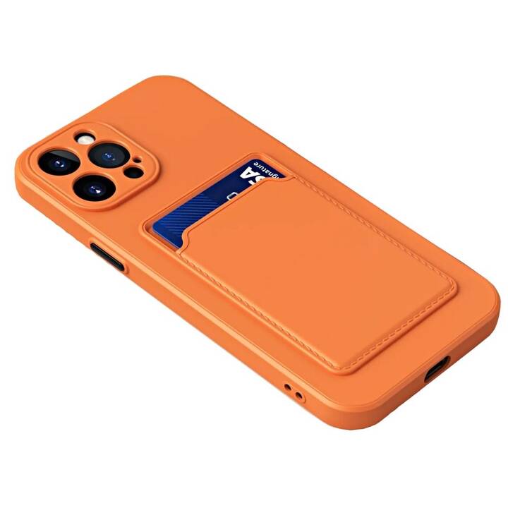 EG Backcover mit Kartenhalter (iPhone 15 Pro Max, Orange)