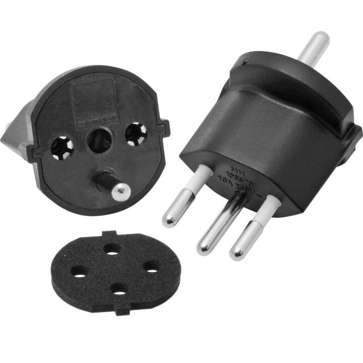 MAX HAURI Fixadapter IP44 T12 3-pin (Typ F, Schukosteckdose / Typ J, CH)