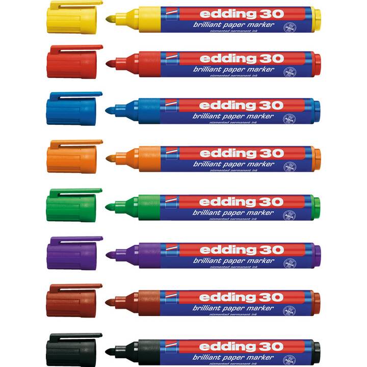 EDDING Permanent Marker 30 (Mehrfarbig, 8 Stück)