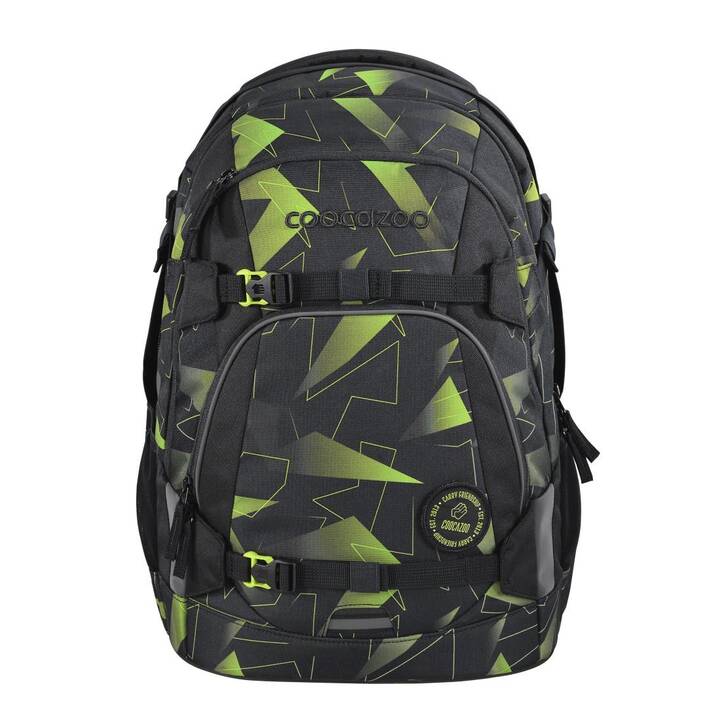 COOCAZOO Zaino Matè Lime Flash (30 l, Nero, Verde)