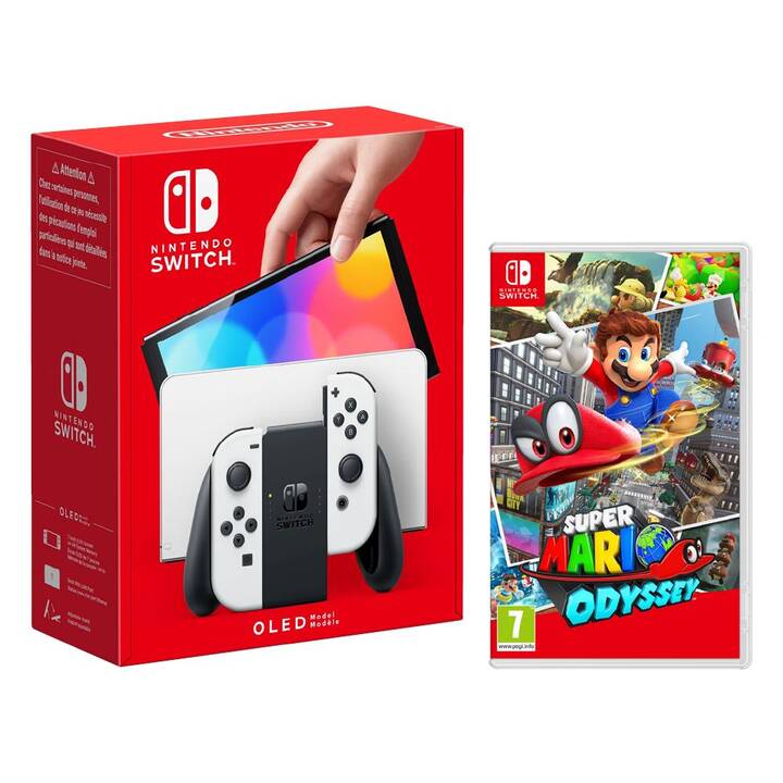 NINTENDO Switch OLED-Modell Weiss 64 GB (Super Mario Odyssey, FR, IT, DE)