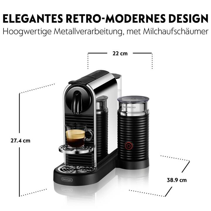 DELONGHI Citiz Platinum & Milk EN330.M (Nespresso, Edelstahl)