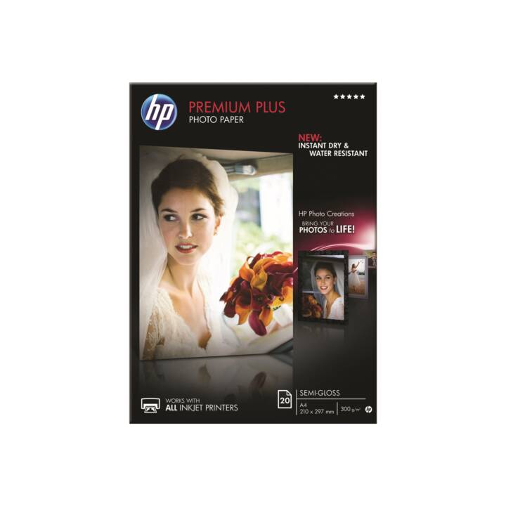 HP Premium Plus Fotopapier (20 Blatt, A4, 300 g/m2)