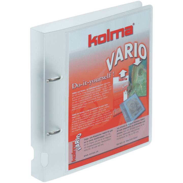 KOLMA Couverture à anneaux Vario KF (A5, 20 mm, Transparent)