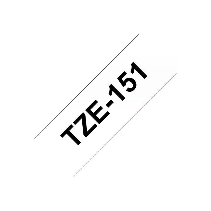 BROTHER TZe-151 Ruban d'écriture (Noir / Transparent, 24 mm)