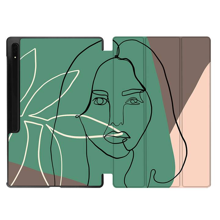 EG Hülle für Samsung Galaxy Tab S8 Ultra 14.6" (2022) - Grün - einzeilige Kunst