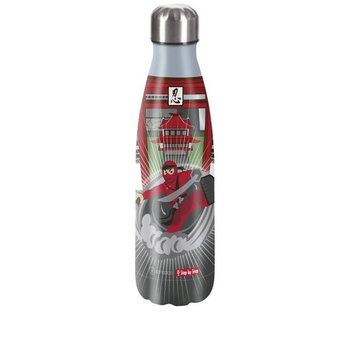 XANADOO Gourde Ninja Yuma (0.5 l, Gris, Rouge)