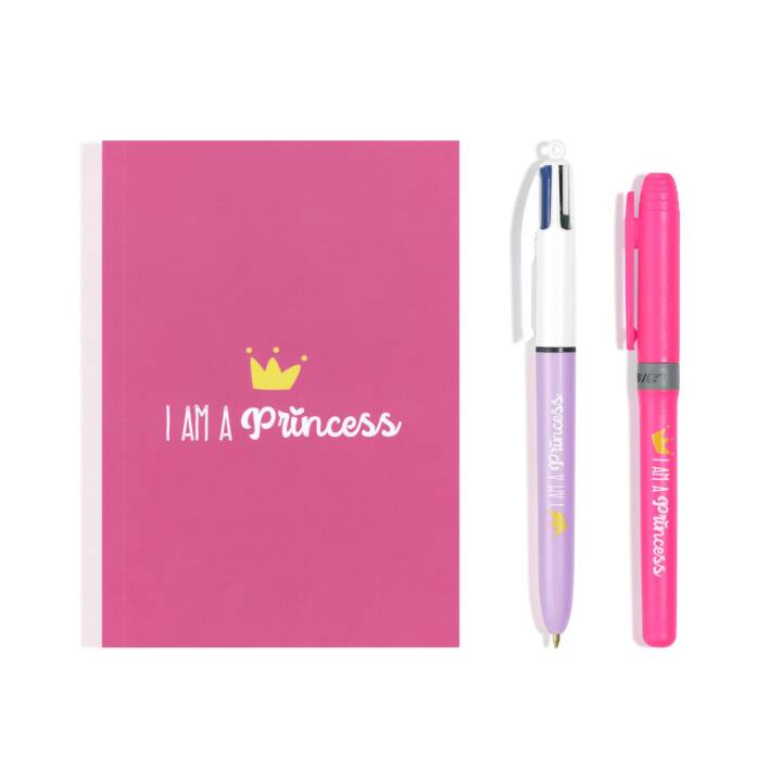 BIC Stylo à bille My Message Kit Princess (Multicolore, Pink)