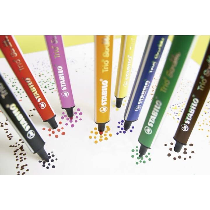 STABILO Crayon feutre (Brun, Jaune, Bleu, Rose, Orange, Vert, Noir, Rouge, 8 pièce)