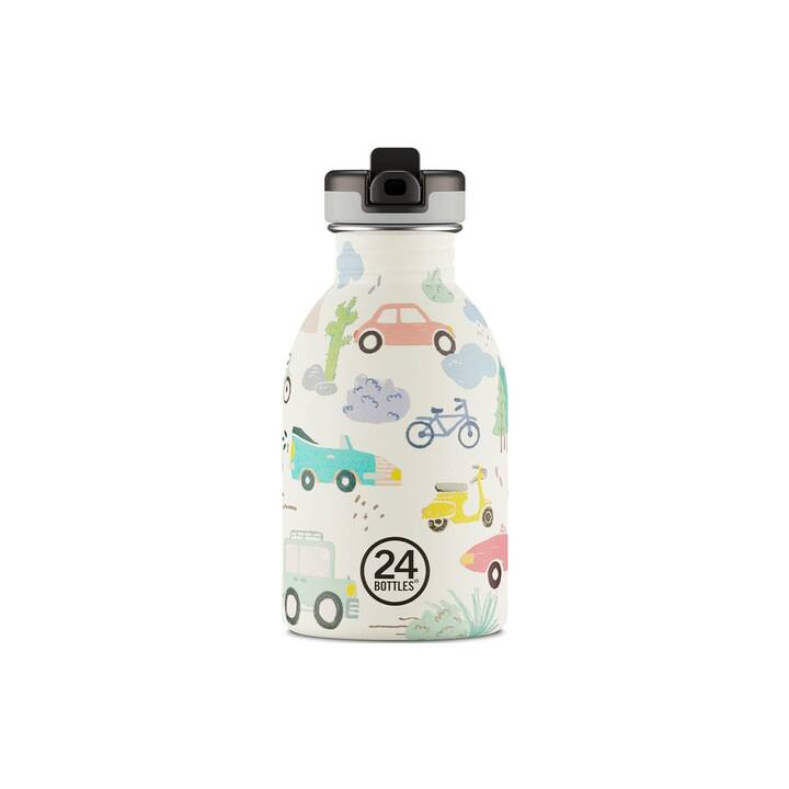 24BOTTLES Bottiglia per bambini Urban Adventure (0.25 l, Bianco, Multicolore)