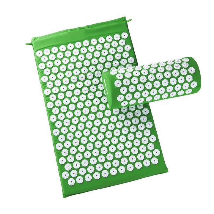 EG tapis d'acupression avec oreiller 68x42x2cm - vert (sac inclus)