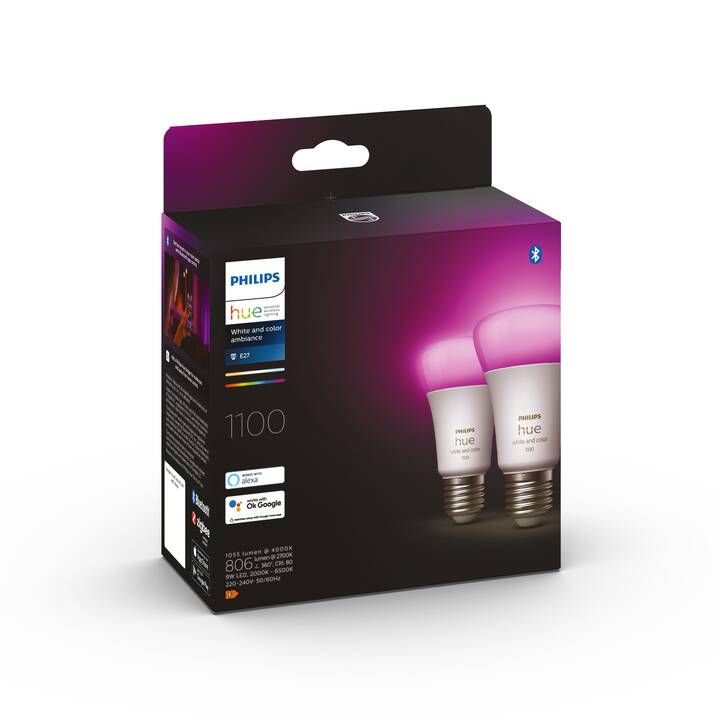 PHILIPS HUE Ampoule LED White & Color Ambiance (E27, Bluetooth, 9 W)