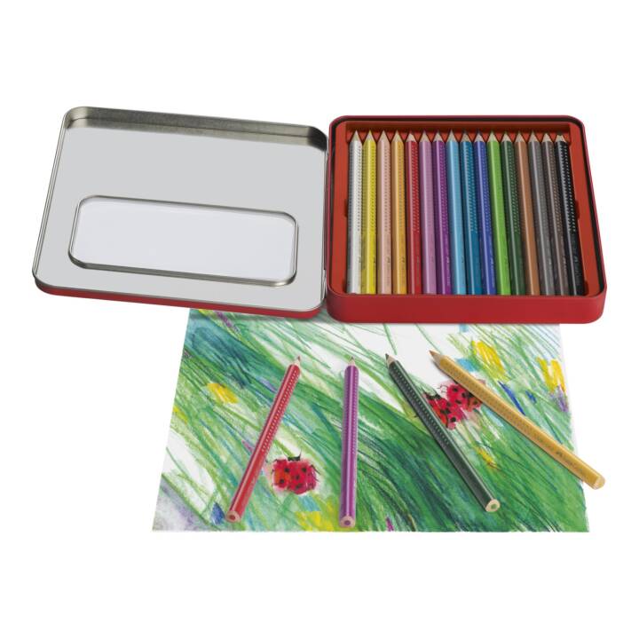 FABER-CASTELL Crayons de couleur Jumbo Grip (Multicolore, 16 pièce)