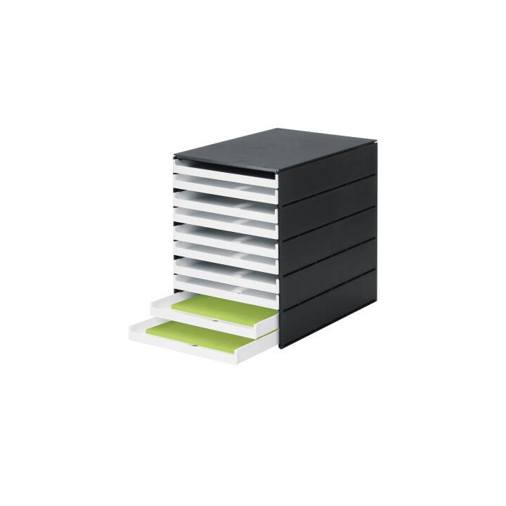 STYRO Büroschubladenbox (C4, 243.0 mm  x 335.0 mm  x 323.0 mm, Schwarz, Weiss)