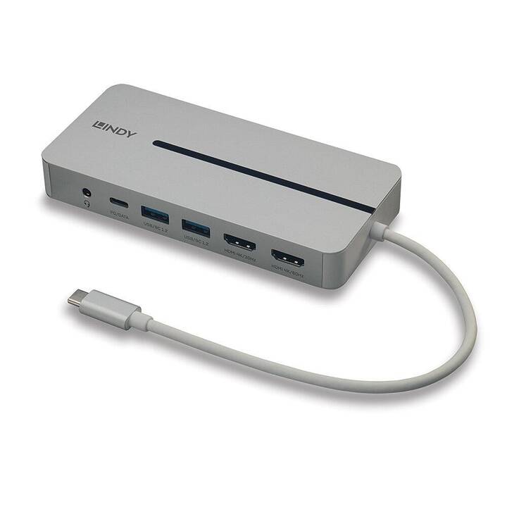 LINDY Stazione d'aggancio (2 x HDMI, 2 x USB 3.2 Gen 1 Typ-A, RJ-45 (LAN), USB 3.2 Typ-C)