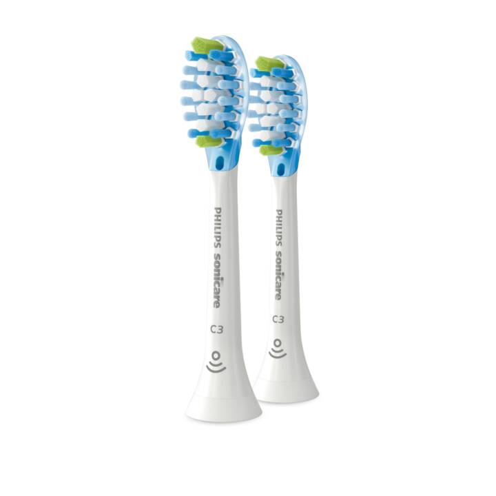 PHILIPS Zahnbürstenkopf Sonicare C3 Premium Plaque Defense (Mittel, 2 Stück)