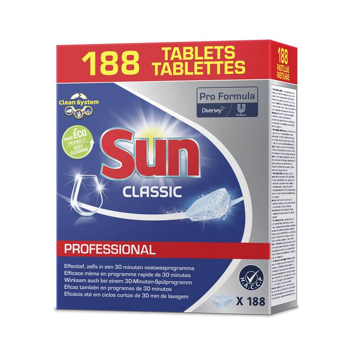 SUN Détergents pour lave-vaisselle Pro Formula (188 Tabs)