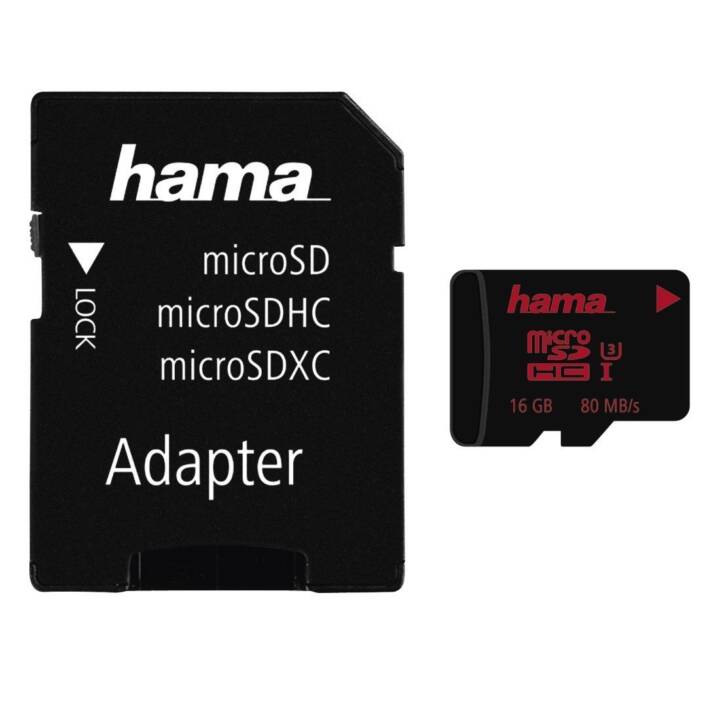 HAMA MicroSDHC 00123980 (UHS-I Class 3, 16 GB, 80 MB/s)