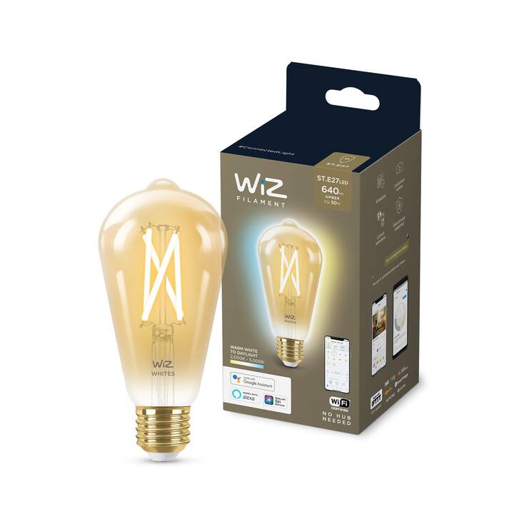 WIZ LED Birne Filament Bernstein ST64 (E27, WLAN, 6.7 W)