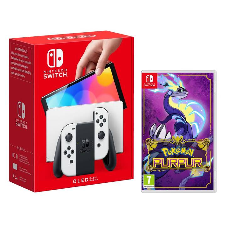 NINTENDO Switch OLED-Modell Weiss 64 GB (Pokémon Purpur, FR, IT, DE)