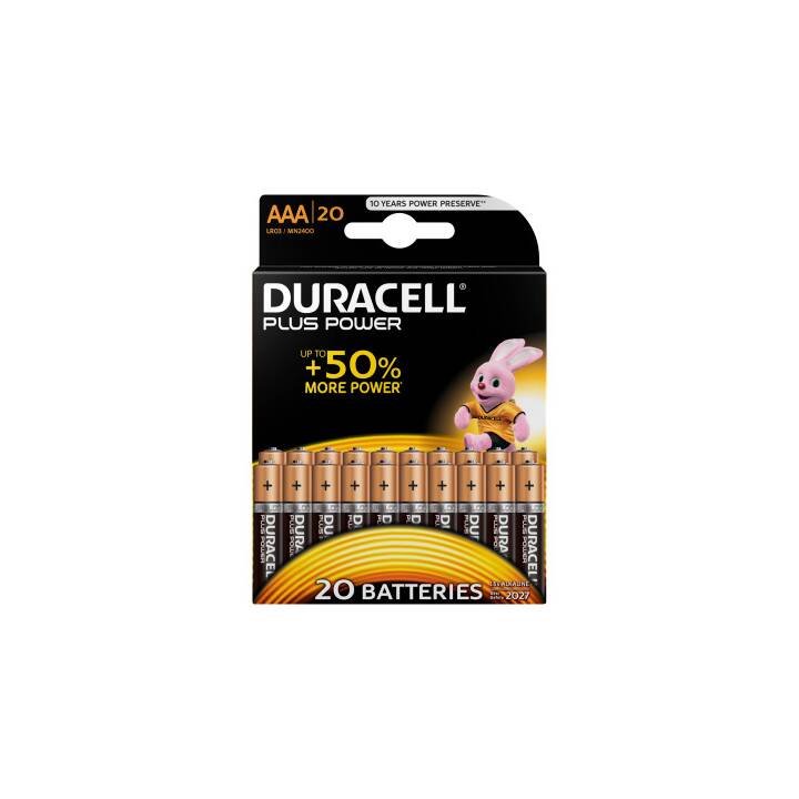 DURACELL Plus Power Batterie (AAA / Micro / LR03, Universel, 20 pièce)