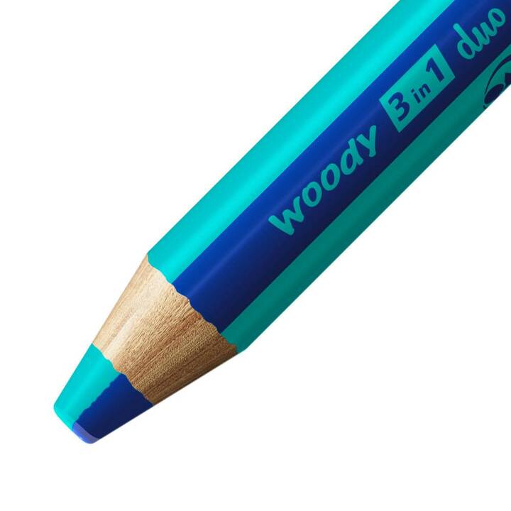 STABILO Crayons de couleur Woody 3 in 1 (Turquoise, 5 pièce)