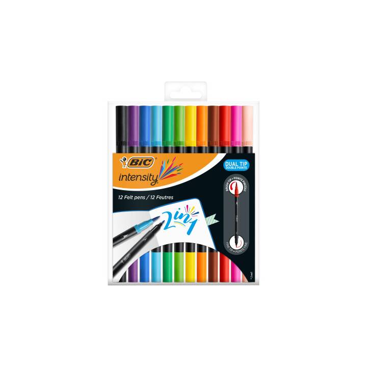BIC Dual Tip Crayon feutre (Bleu, Noir, Rouge, 1 pièce)