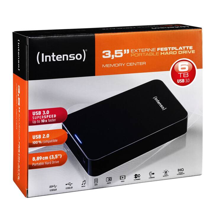 INTENSO Memory Center (USB Typ-A, 6 TB, Schwarz)