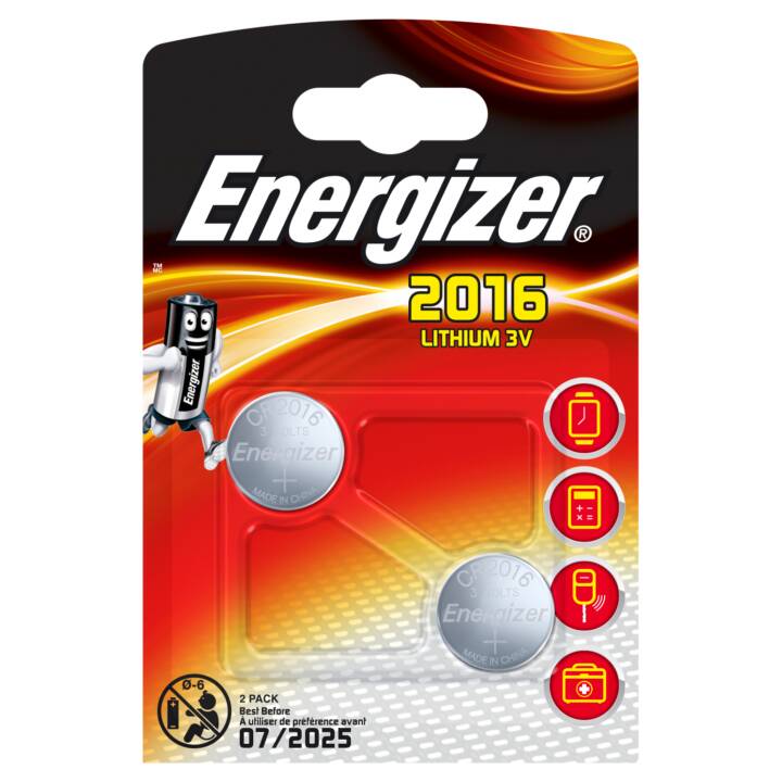 ENERGIZER Batterie (CR2016, 2 pièce)