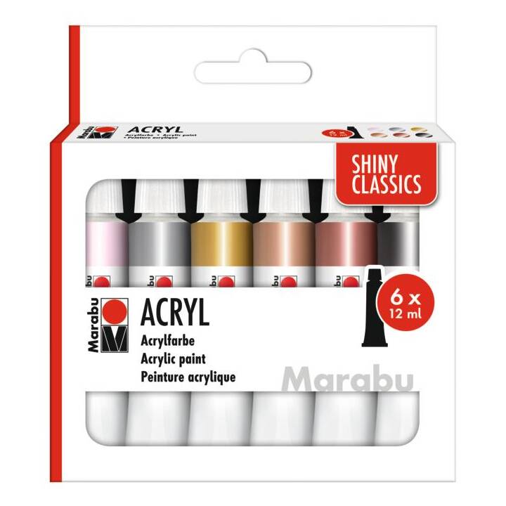 MARABU Acrylfarbe Set (6 x 12 ml, Mehrfarbig)