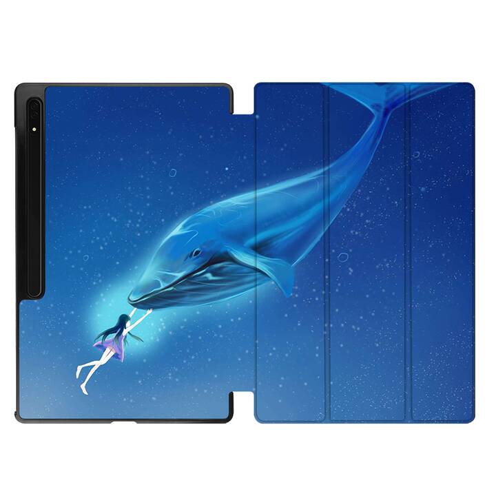 EG coque pour Samsung Galaxy Tab S8 Ultra 14.6" (2022) - Bleu - Baleine