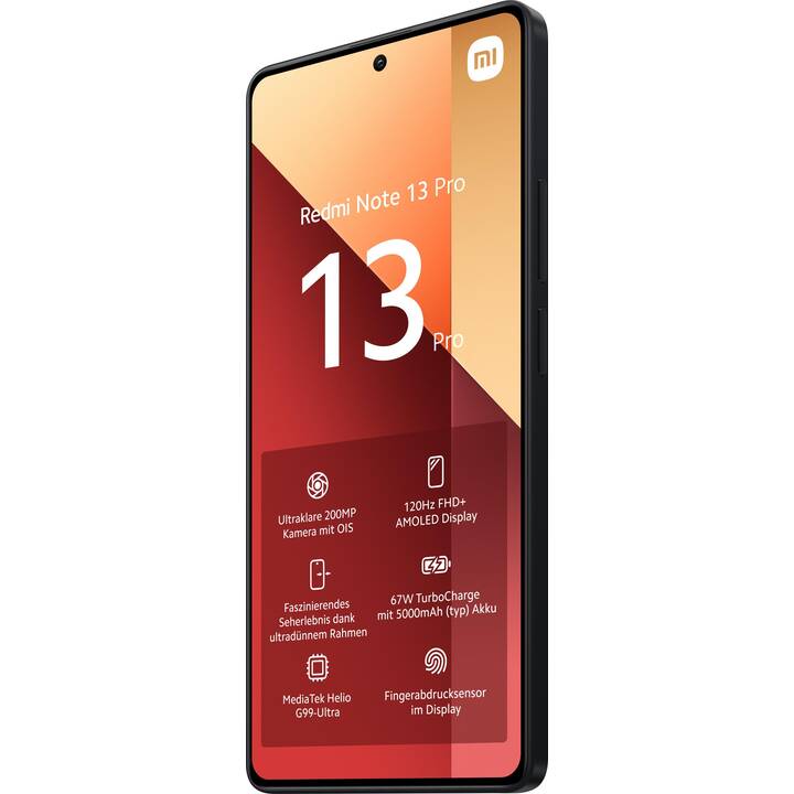 XIAOMI Redmi Note 13 Pro (256 GB, Nero mezzanotte, 6.67", 200 MP)