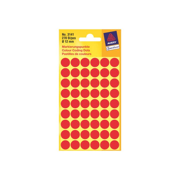 AVERY ZWECKFORM Sticker (Rot, 270 Stück)