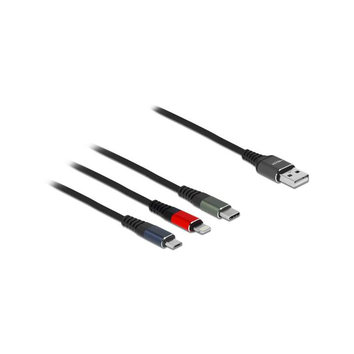 DELOCK Cavo di giunzione (Lightning, USB Typ-C, Micro USB Typ B, USB 2.0 Tipo-A, 1 m)